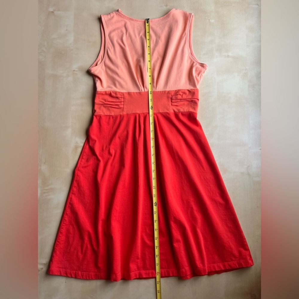 Patagonia Margot A-Line Dress Organic Cotton Blend Peach Orange Red Colorblock - Picture 7 of 10